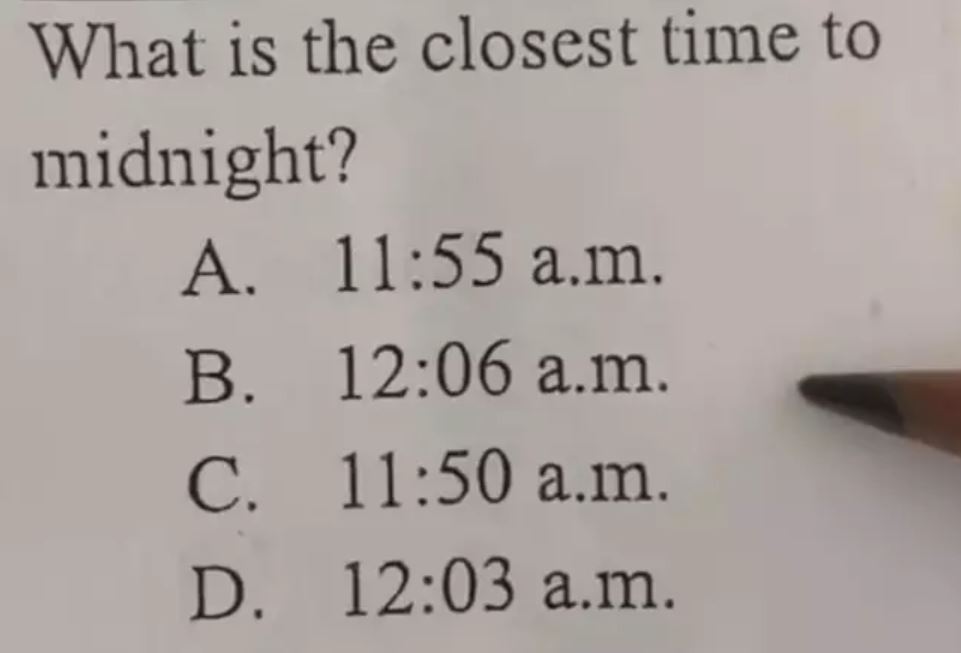 Children’s maths question: 'What is the closest time to midnight?' leaves many people confused 1