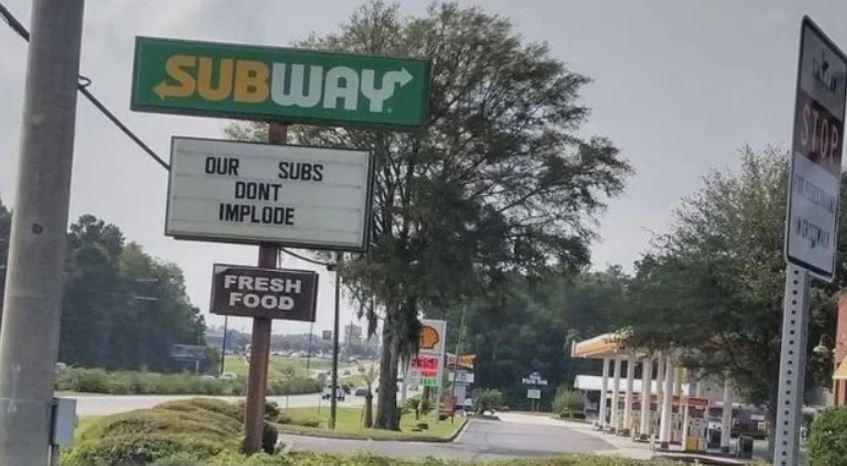 Subway restaurant criticized after putting 'Titanic' distasteful joke on sign 2