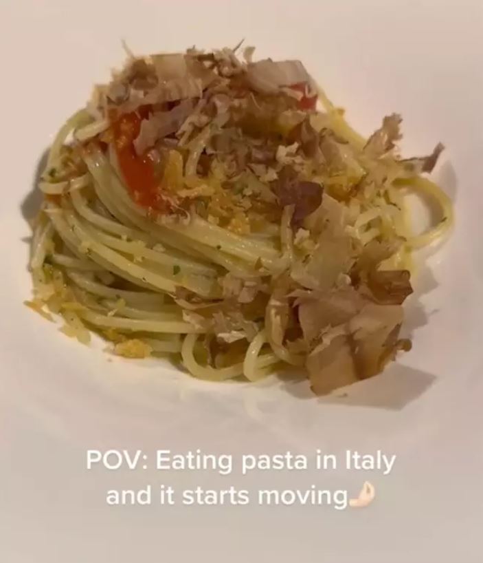 Video of 'moving' pasta dish baffles people 1