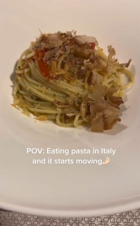 Video of 'moving' pasta dish baffles people 2