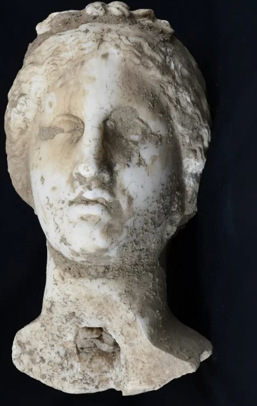 'Intact' marble head was unearthed during construction work in a Rome piazza 3