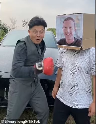 Musk's Chinese doppelganger shared hilarious videos of 'knocking out' Mark Zuckerberg 4