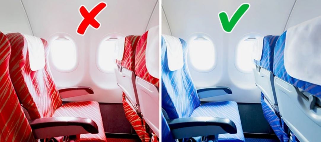 There's a very good reason why airplane seats are almost always blue 1