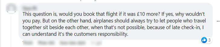 Man sparks debate after refusing to pay less than a tenner to sit next to his partner on a flight 4