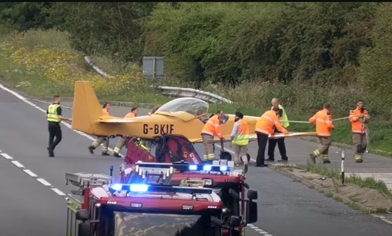 Plane makes emergency landing in the middle of busy dual carriageway, bringing traffic to a standstill 3