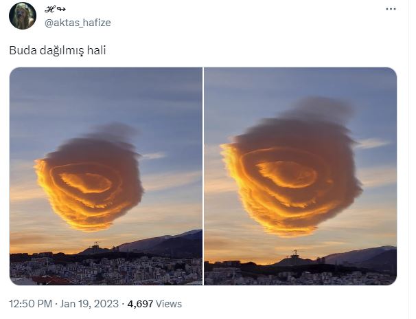Incredible UFO-like cloud forms as spotted in the sky, leaving onlookers amazed 4