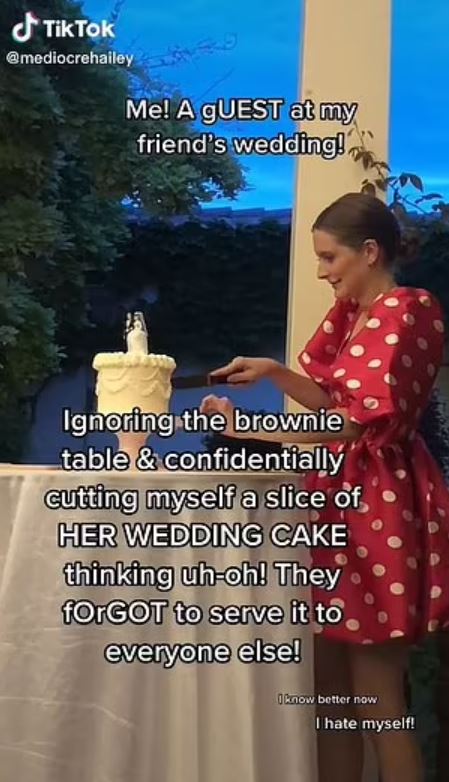 Wedding guest cuts first slice of bride and groom's cake, thinking it was normal dessert 1