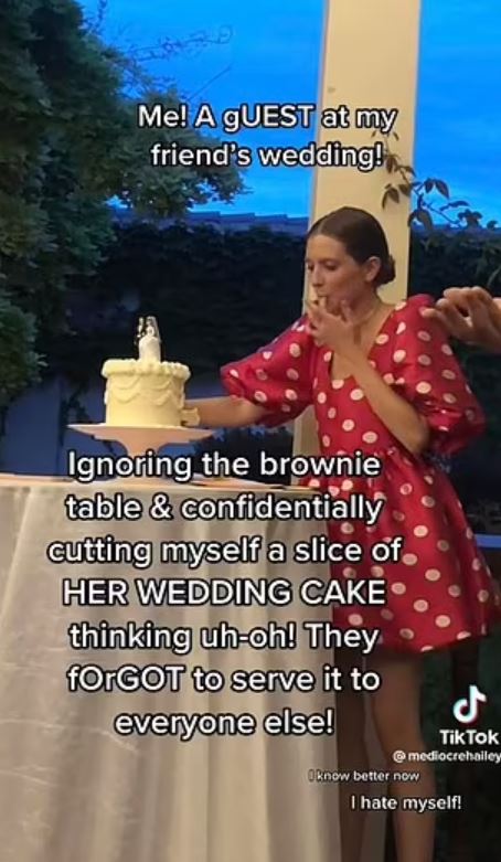 Wedding guest cuts first slice of bride and groom's cake, thinking it was normal dessert 2