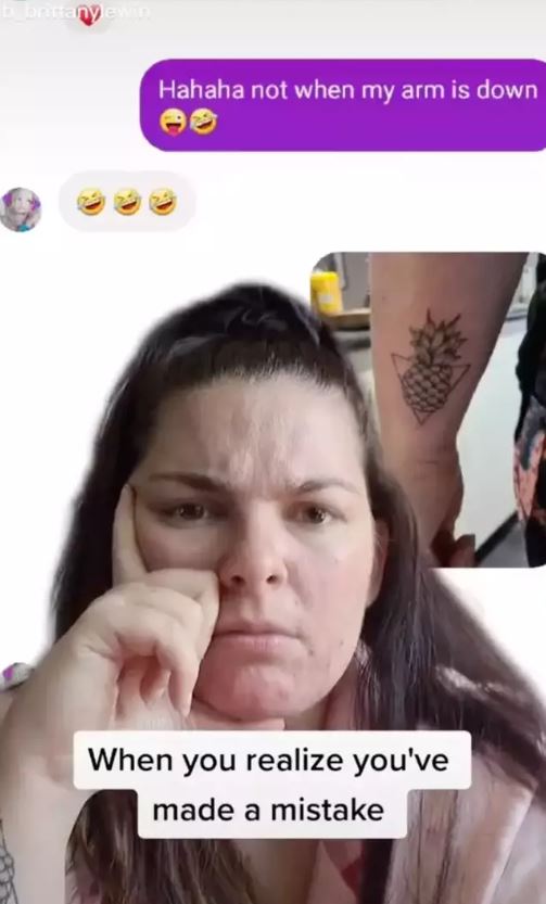Woman regrets upside-down pineapple tattoo after realizing its true meaning 1