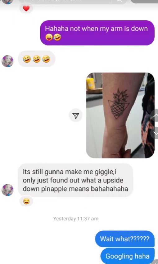 Woman regrets upside-down pineapple tattoo after realizing its true meaning 2
