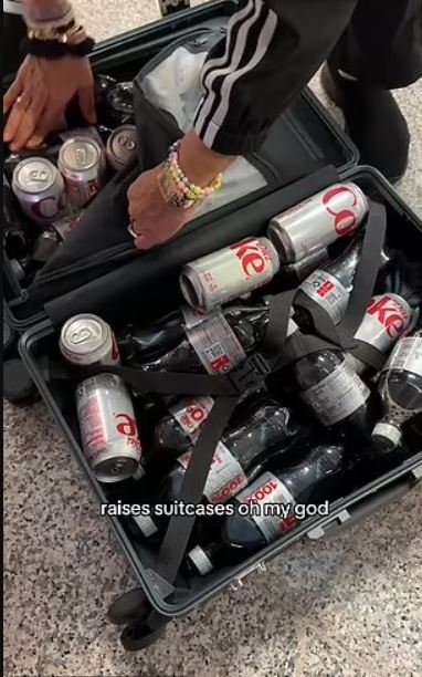 American Housewife sparks debate after bringing an entire suitcase of DIET COKE on vacation, thinking Europe doesn't sell it 3
