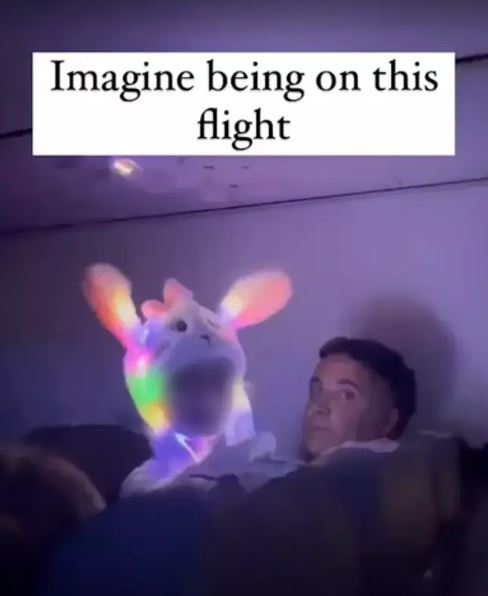 People call for ‘no-kids flights’ after child keeps plane awake with LIGHT-UP costume in the dark 3