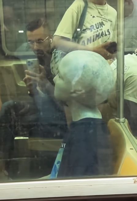 Bizarre video of 'alien' riding New York subway leaves people confused 4