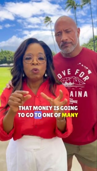 Oprah Winfrey and Dwayne Johnson were slammed for asking fans to donate toward Maui fires 3