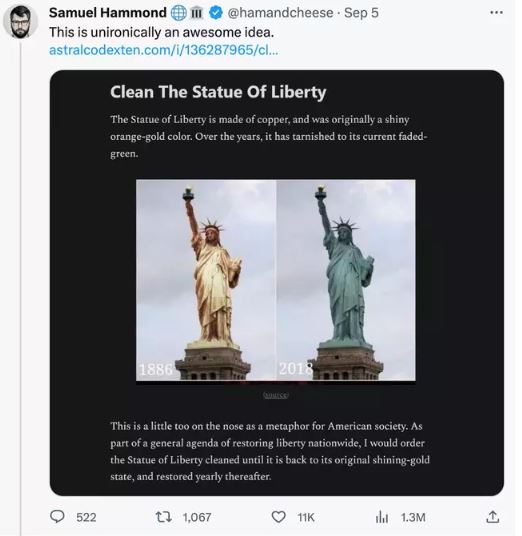 Americans want to clean the Statue of Liberty and reveal its original color 4 Americans want to clean the Statue of Liberty and reveal its original color 4