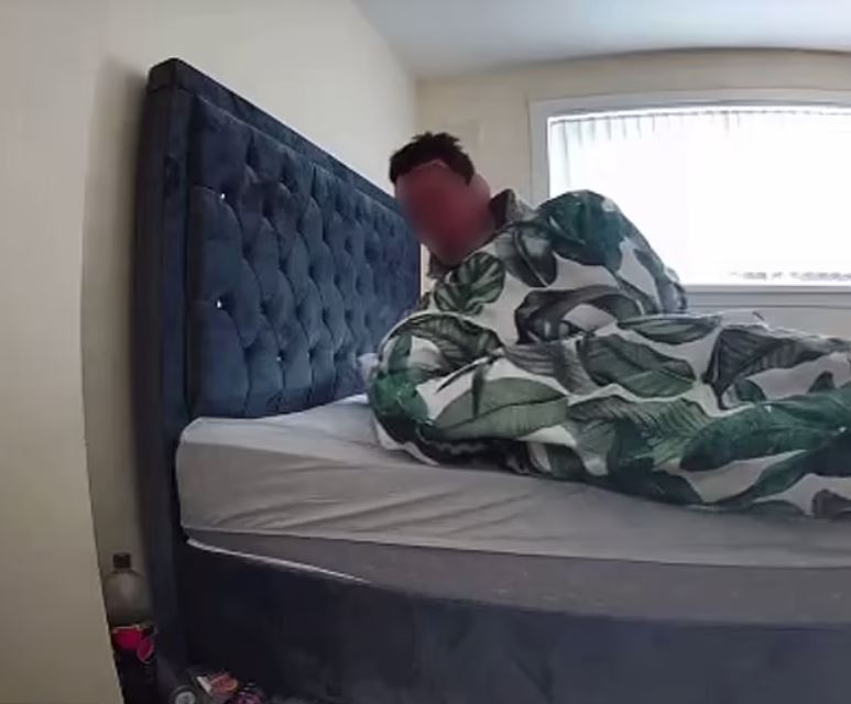 Mum was stunned after tuning into the home security camera to spot stranger sleeping in her bed 2