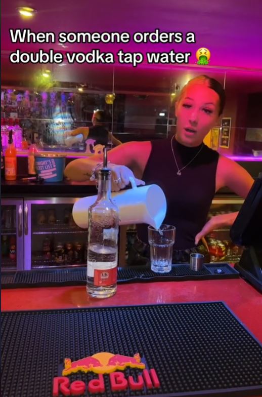 Bartender warns customers they'll be judged for ordering double vodka tap water 1