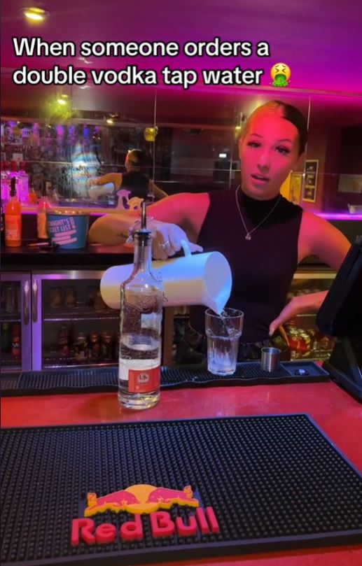 Bartender warns customers they'll be judged for ordering double vodka tap water 2