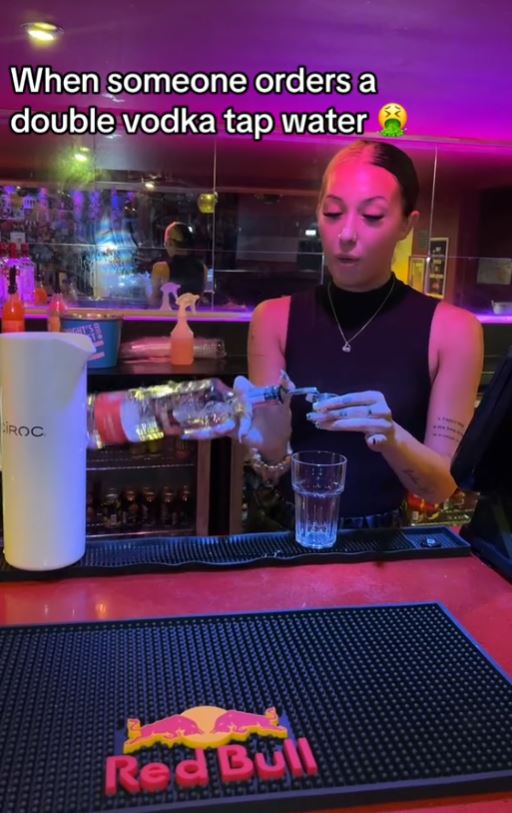 Bartender warns customers they'll be judged for ordering double vodka tap water 3