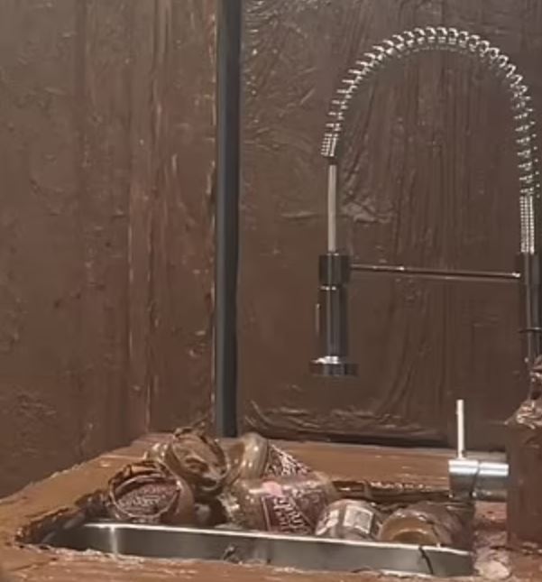Prankster risked the wrath of his parents by covering their kitchen in chocolate 3