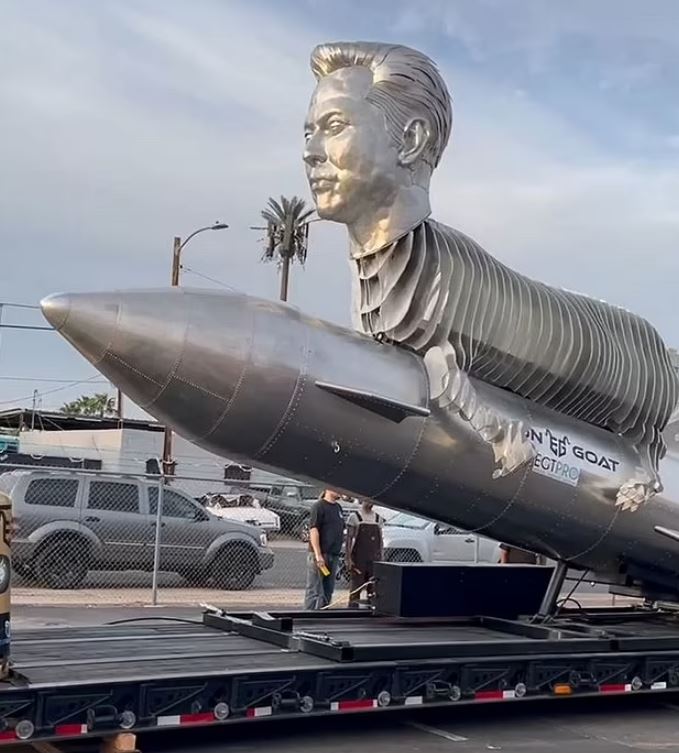 Elon Musk fans build $600,000, 30-foot-long monument, a GOAT tribute to their 'Hero' 2