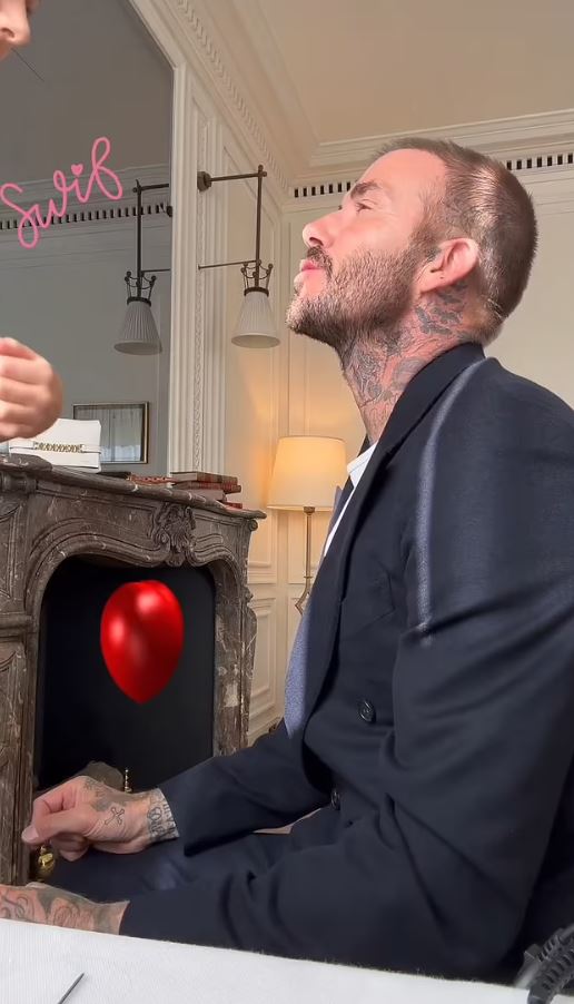 David Beckham slammed for kissing daughter Harper, 12, on the lips as she applies make-up before Victoria's PFW show 3