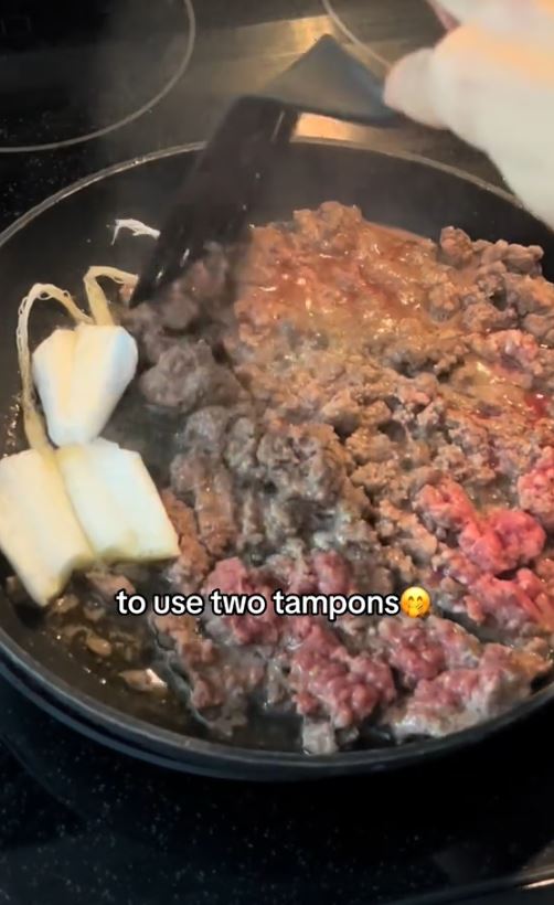 Woman sparks debate after revealing a TAMPON hack for removing excess fat from meat 2