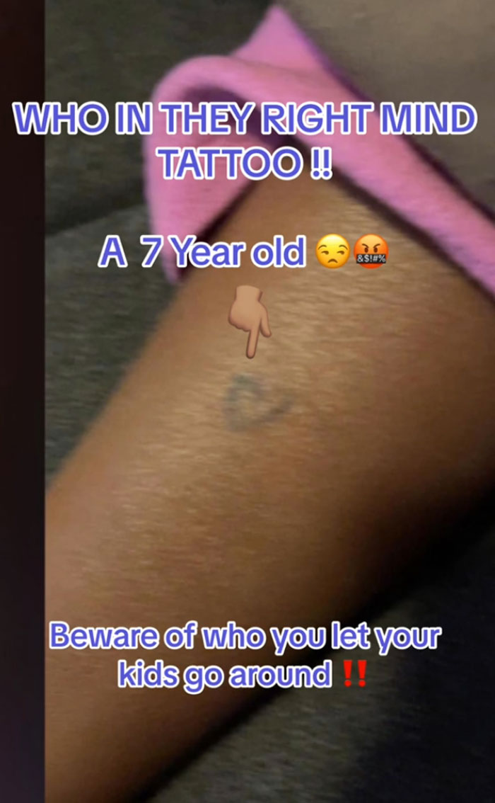 Mum is furious after her seven-year-old daughter got a permanent tattoo 2