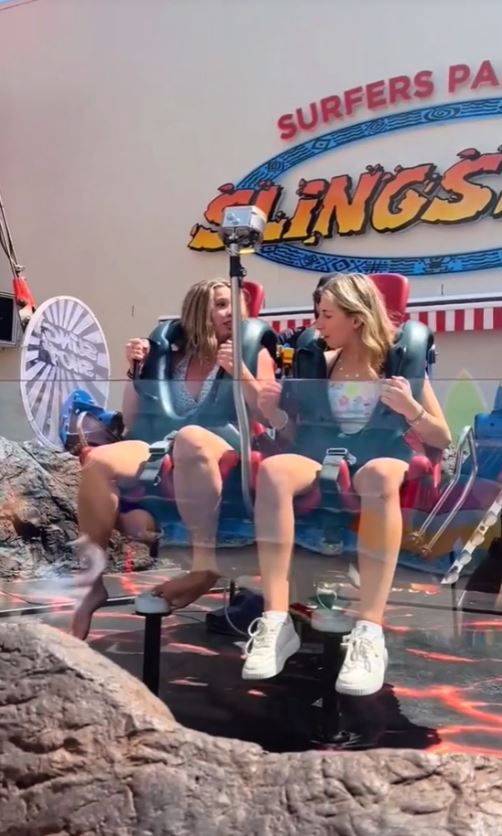 Footage captures woman’s foot bent in half on a popular slingshot ride 1