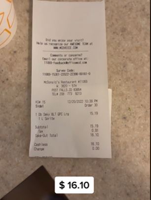 Customer slams McDonald's as fast food chain for 'no longer affordable' after sharing order receipt 2