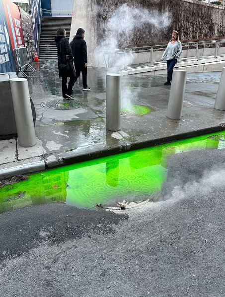 Footage reveals mysterious green sludge spotted bubbling up from underground in New York City 4