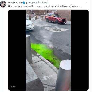 Footage reveals mysterious green sludge spotted bubbling up from underground in New York City 5