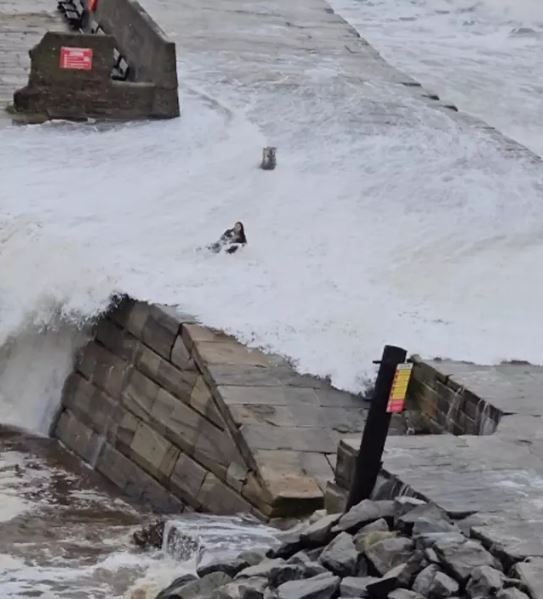 Tourist spotted being swept up by heavy waves in a storm while attempting to take a selfie 3