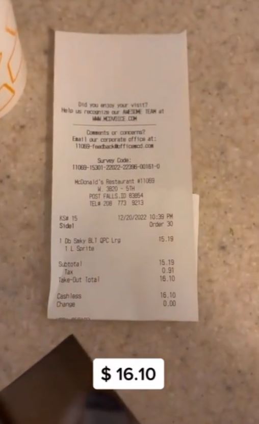 $16 McDonald’s meal leaves fans furious for charging 'crazy' $16 for burger, fries and soda 3