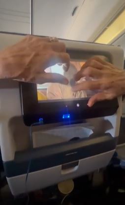 Rude passenger blocks someone else's TV screen during long-haul flight 4
