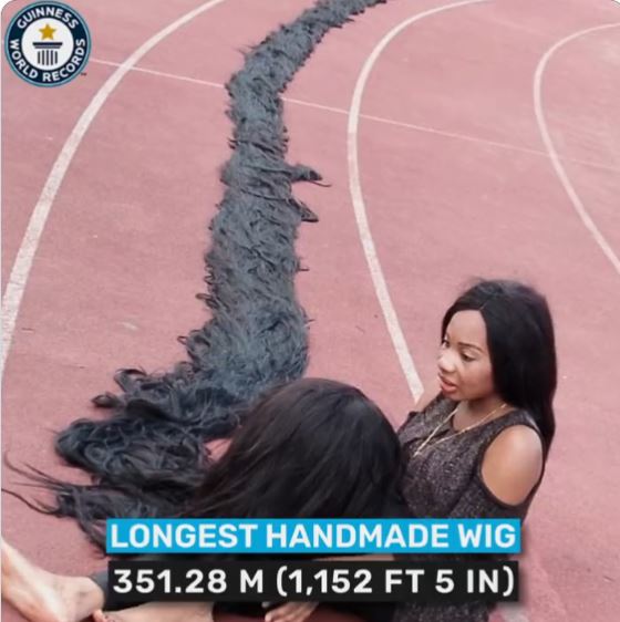 Woman makes record-breaking handmade wig longer than seven Olympic swimming pools 5