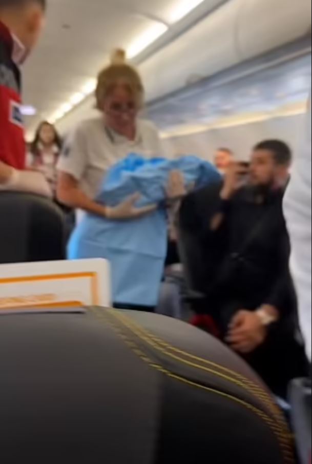 Passengers are stunned after moment woman gives birth on airplane 2
