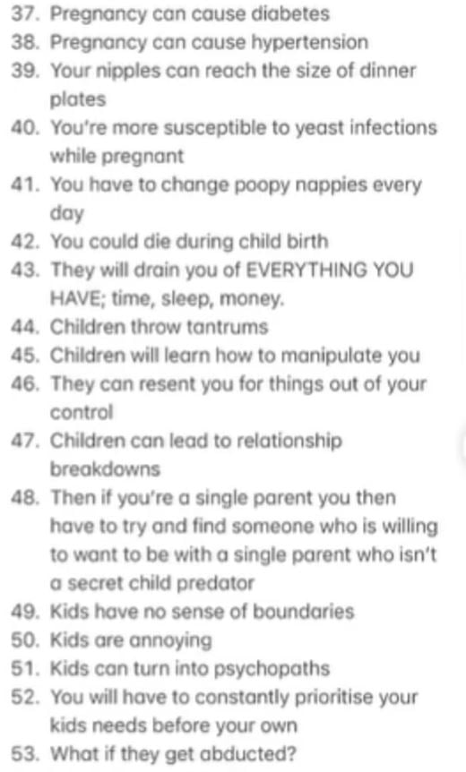 Young model sparks debate after revealing a list 117 reasons not to have kids 6