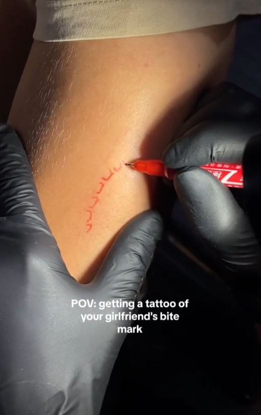 Man roasted for 'dumbest tattoo ever' after showing off bite mark tattoo 2