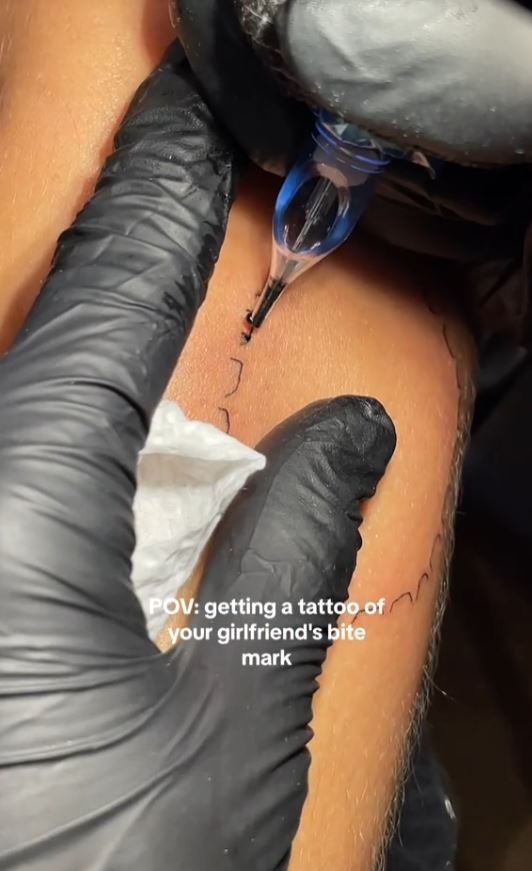 Man roasted for 'dumbest tattoo ever' after showing off bite mark tattoo 3