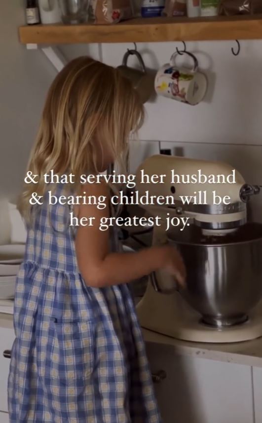 Woman sparks debate after raising daughter to be 'traditional wife' - to serve and rely on a man 4