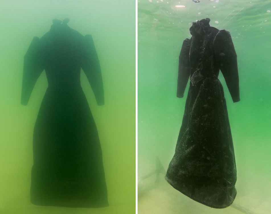 Artist leaves dress submerged in the Dead Sea for 2 months and it turns into glittering salt crystal masterpiece 3