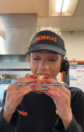 Dunkin' Donuts worker leaves viewers stunned after showing everything she eats 'in a day at work' 1