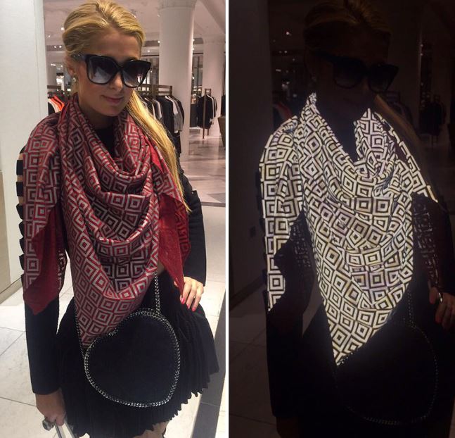 Paris Hilton is famous celebrity who own an Ishu anti-paparazzi scarf. Image Credits: Getty