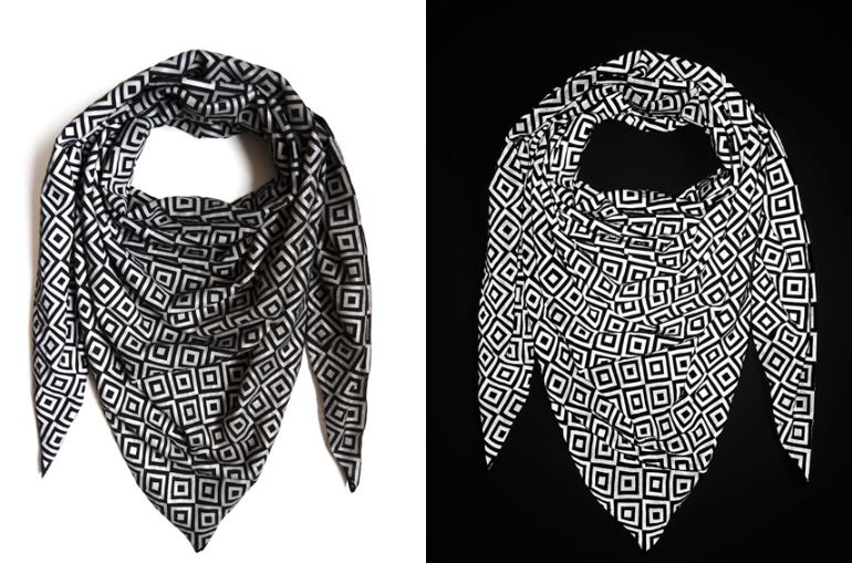 Anti-paparazzi scarf makes it impossible to take photos of its wearer with flash on 4