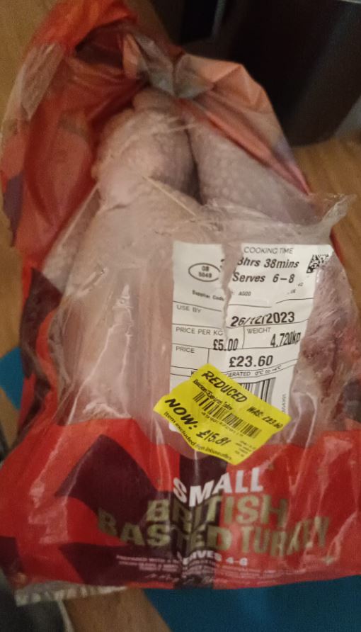 The images portrayed the turkeys as rotten, potentially spoiling customers' Christmas dinners.  Image credit: @Bropony19942/Twitter