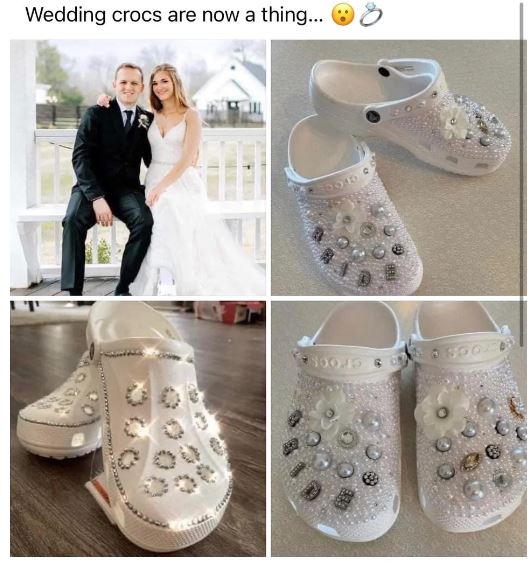 Brides ignite a debate after rocking CROCS on wedding day. Are CROCS suitable for the bride? 5