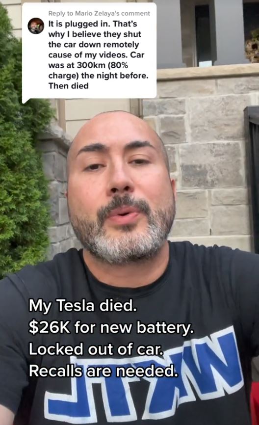 Furious Tesla owner 'locked out of car until he pays $26,000 for a new battery 3