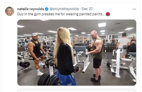 Influencer slammed for wearing painted pants to gym as 'social experiment' 4