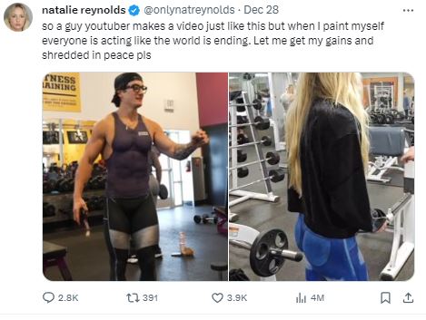 Influencer slammed for wearing painted pants to gym as 'social experiment' 5